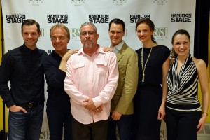 Opening Night: (l-r) Cole Burden, David Arthur, Michael Bush, Matt Bogart, Jessica Burrows, Lianne Marie Dobbs. Photo: Christina L. Wilson
