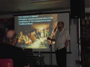 Fintan Vallely, talking about his book, A Companion to Traditional Irish Music