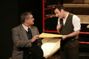 L-R: Michael Condron and Dan Gordon in THE BOAT FACTORY, part of Brits Off Broadway at 59E59 Theaters. Photo by Carol Rosegg 