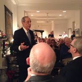 Ex-governor Mario Cuomo addresses-author Peter Quinn foregroundL, Irish Consul Noel Kilkenny and others, ©Orla O'Sullivan
