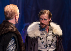 Pericles, Prince of Tyre (Jon Barker) confides in Helicanus (John Hickok). Photo: ©Jerry Dalia