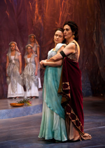 The proud Dionyza of Tarsus (Jacqueline Antaramian) and Marina, her lovely ward (Lindsey Kyler). Photo: ©Jerry Dalia