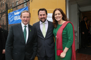 MONDAY MARCH 17, 2014, NEW YORK, NY- An Taoiseach Enda Kenny attends a celebration of the 4th Annual Irish Arts Center Book Day at the Irish Arts Center (553 West 51st St, New York) with National Book Award Winner Colum McCann. End Kenney, Aidan Connolly, Pauline Turley. © Erin Baiano