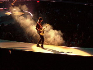 he Edge from U2 on 1. April 2005 in Anaheim. *Taken by Chris Sansenbach]