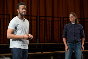 Clifford Samuel and Neve McIntosh in NYTW's THE EVENTS. Photo by Matthew Murphy