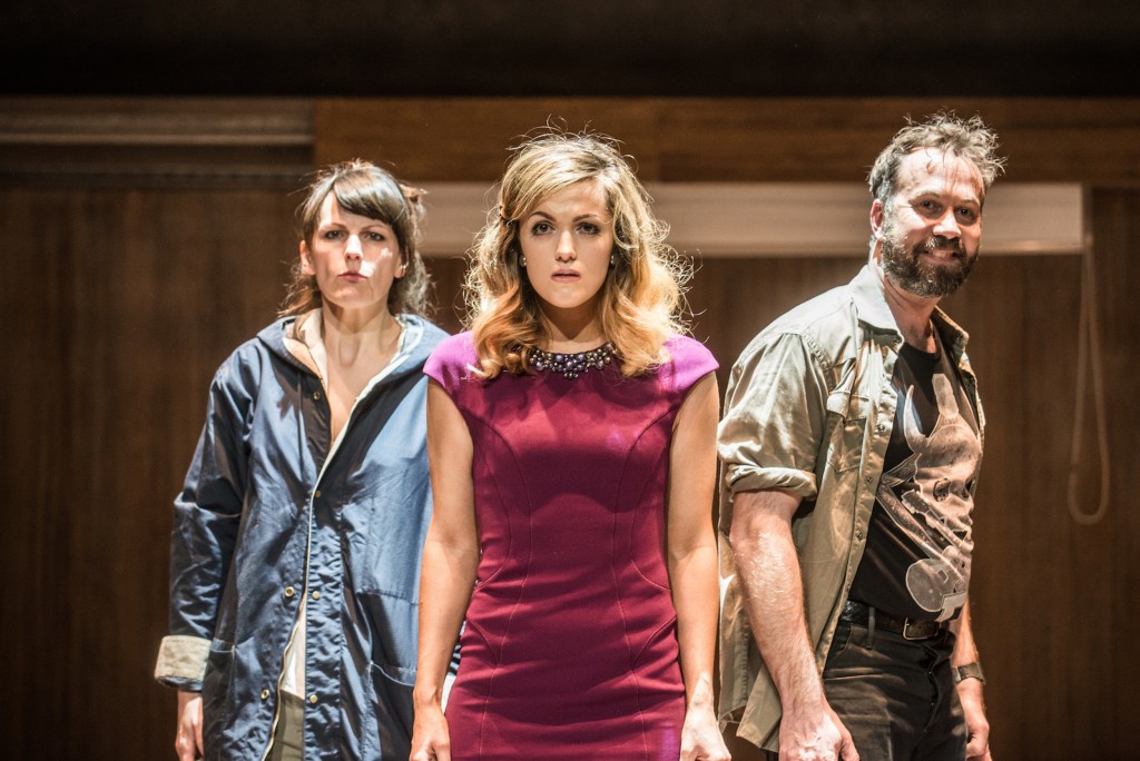 Wife (Katherine Manley), Woman (Claudia Boyle), and Husband (Robin Adams) are a sad Trinity. ©Teddy Wolff.