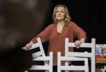 Origin’s 1st Irish 2023: A promise of family flaws staged Orlagh Cassidy holds onto the chairs in her set