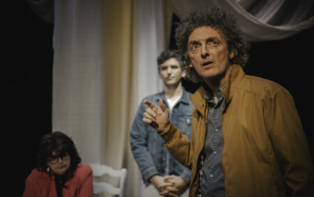 Photo of Zoe Watkins as Gatekeeper, John Charles McLaughlin as Jasper, John Keating as Babe Reilly